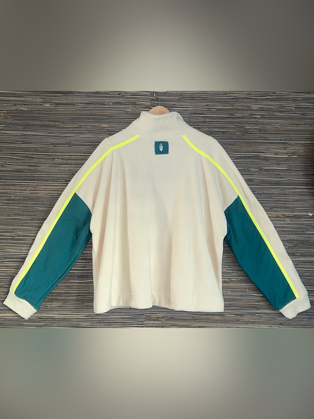 🆕 Free People Movement Arena Half Zip Pullover Sweatshirt Cream Combo Medium 🔥 - Picture 9 of 16